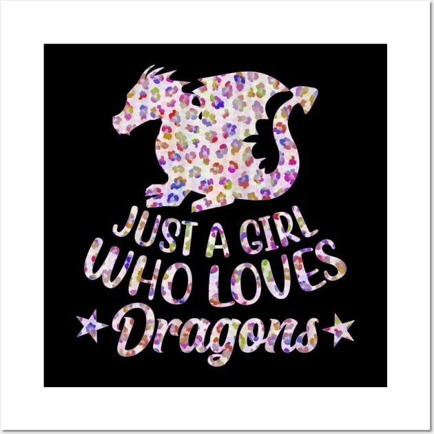 Just A Girl Who Loves Dragons Confetti Leopard Wall Art by Kylie Paul